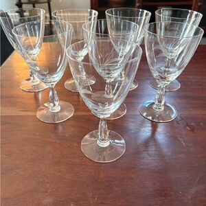 Fostoria Spray Crystal Water Goblet Stems, 6l, Set of 8